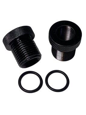 2 Pack Thread Adapters and Washers, 1/2" * 28 x 3/4" * 16, Black NEW